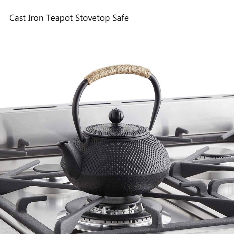 Hwagui - Japanese Cast Iron Teapot With Stainless Steel Infuser For Loose Leaf Tea And Teabags, Cast Iron Tea Kettle Stovetop Safe, 600ml/20oz - Image 5